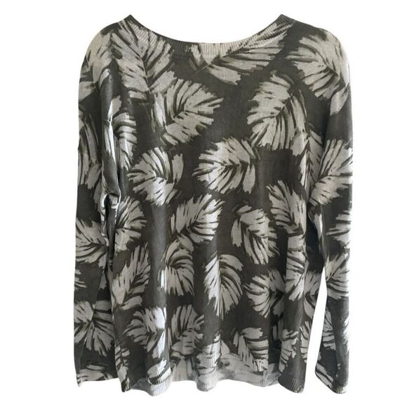 J Jill Green Palm Linen Modal Lightweight Sweater Top Women’s Size Small - Picture 1 of 6